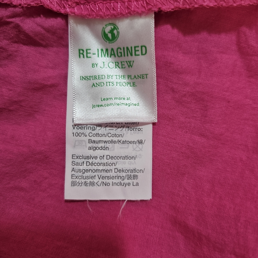 J. Crew Point Sur Pom‎ Pom Flutter Sleeve Midi Dress Flamingo Pink sz 12P - Picture 11 of 13